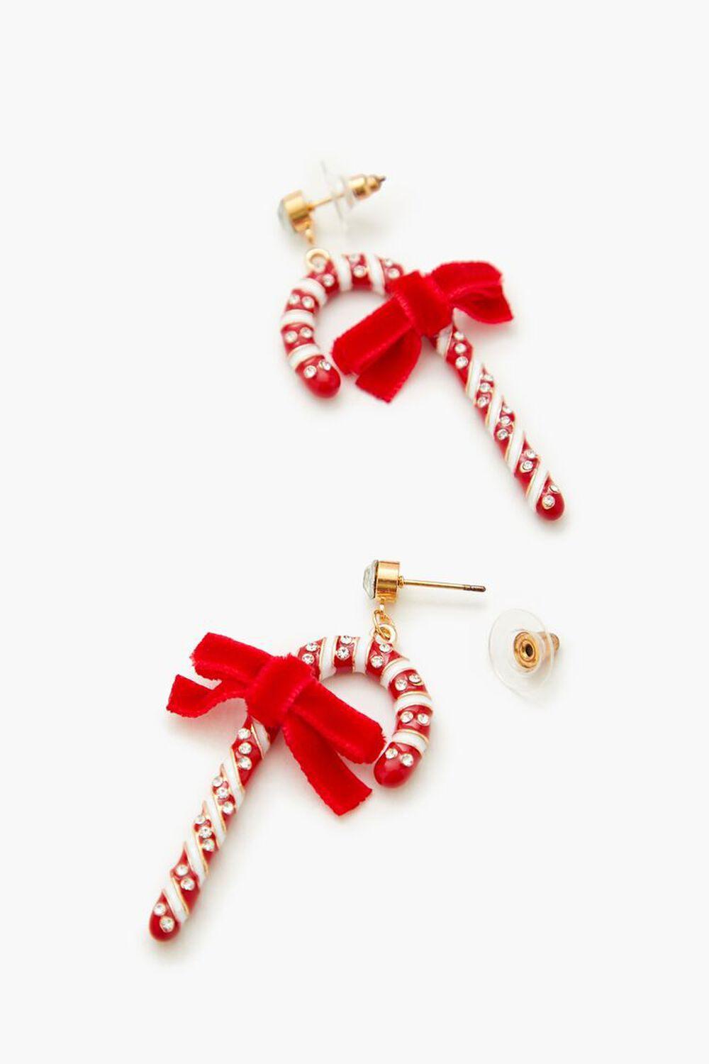 Candy Cane Bow Drop Earrings | Forever 21 Product Image