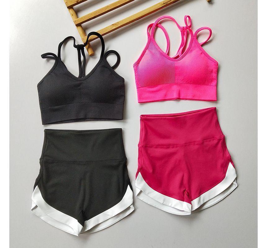 Sport Plain Bra Top / Shorts / Set Product Image