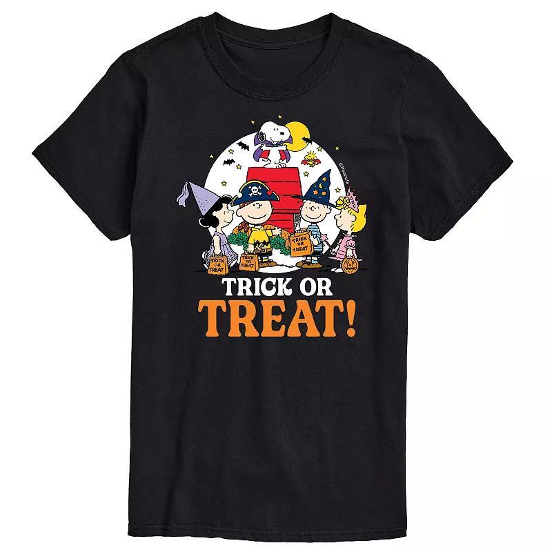 Big & Tall Peanuts Trick Or Treat Tee, Mens Black Product Image