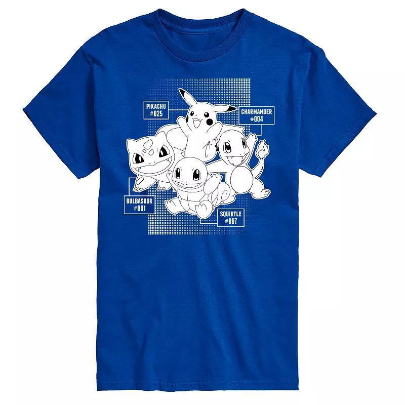 Mens Pokemon Starter Labels Graphic Tee Med Blue Product Image