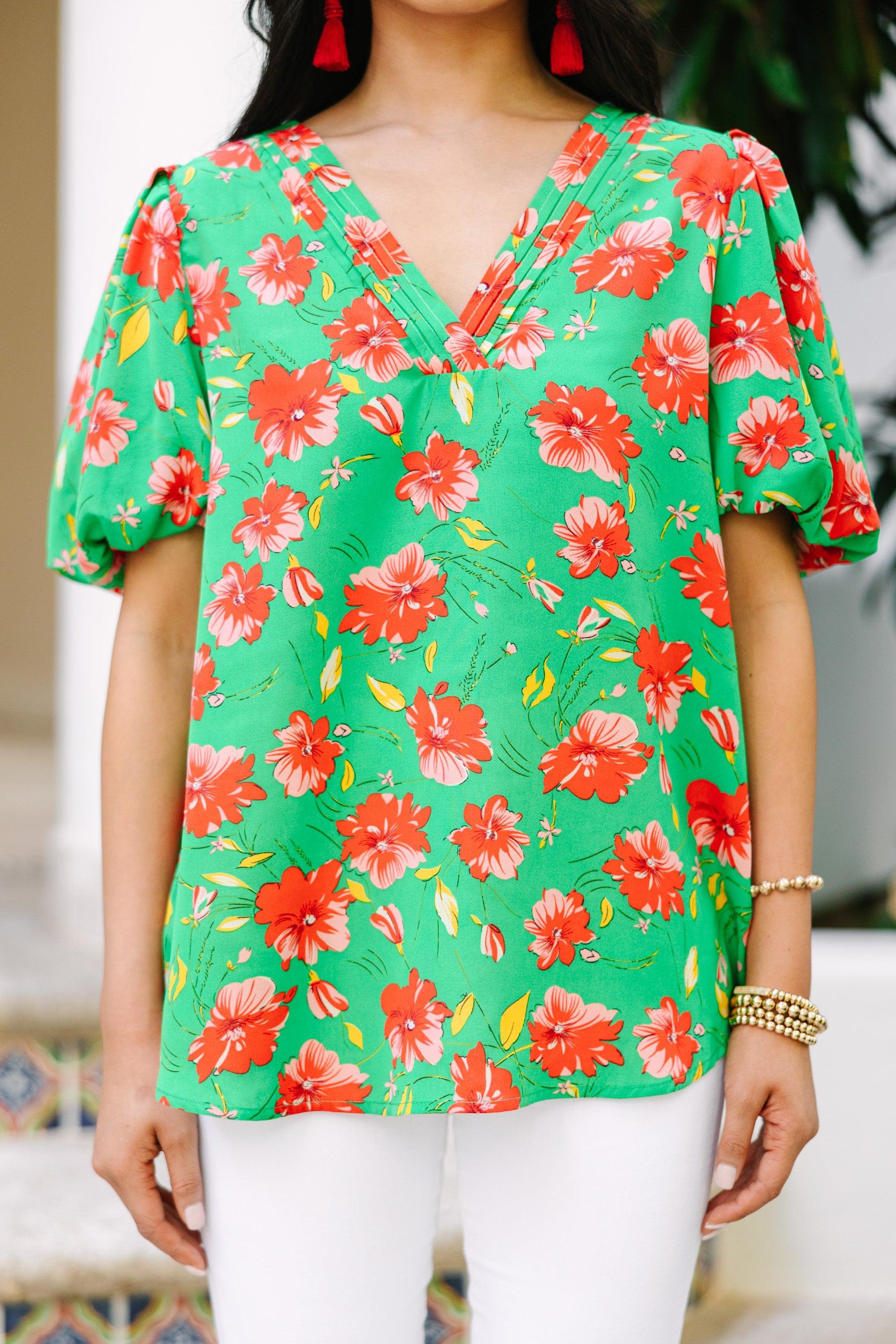 All You Green Floral Top Female Product Image