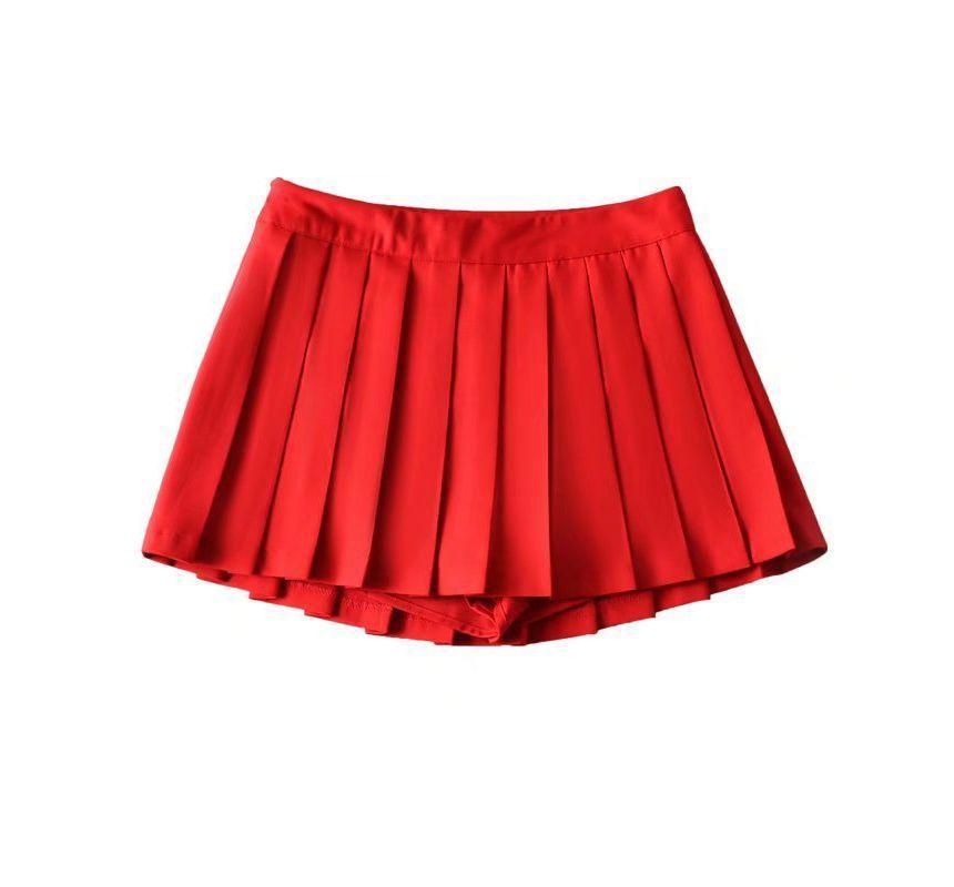 High Waist Mini Pleated Skirt Product Image