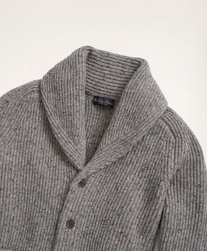 Big & Tall Wool Shawl Collar Donegal Cardigan Product Image