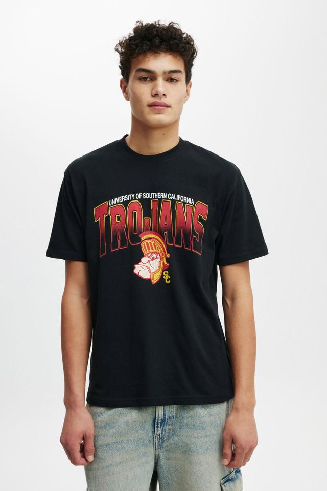 Cotton On Men - Trojans Loose Fit College T-Shirt - Lcn usc black/trojans - fade Product Image