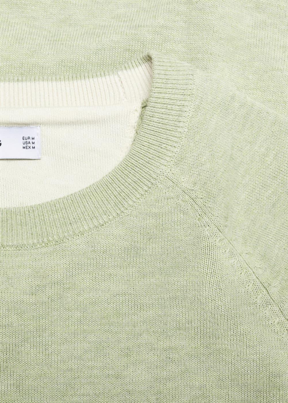 MANGO MAN - Fine-knit cotton sweater pastel greenMen Product Image