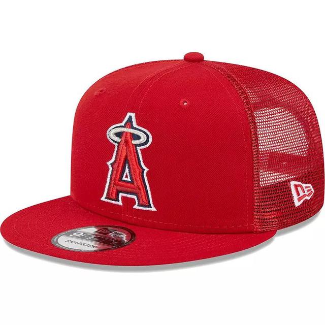 Mens New Era Los Angeles Angels Team Color Trucker 9FIFTY Snapback Hat Product Image