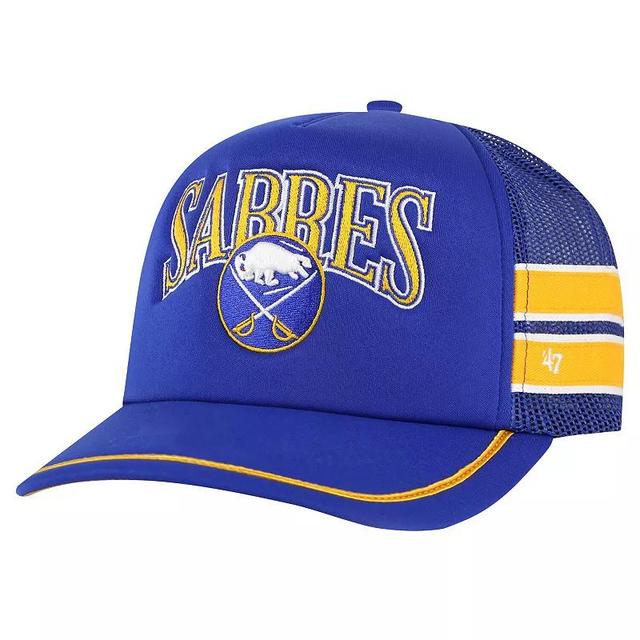 Mens 47 Royal Buffalo Sabres Sideband Stripes Trucker Snapback Hat Product Image