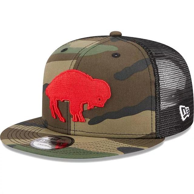 Mens New Era Camo Buffalo Bills Throwback Main Trucker 9FIFTY Snapback Hat Product Image