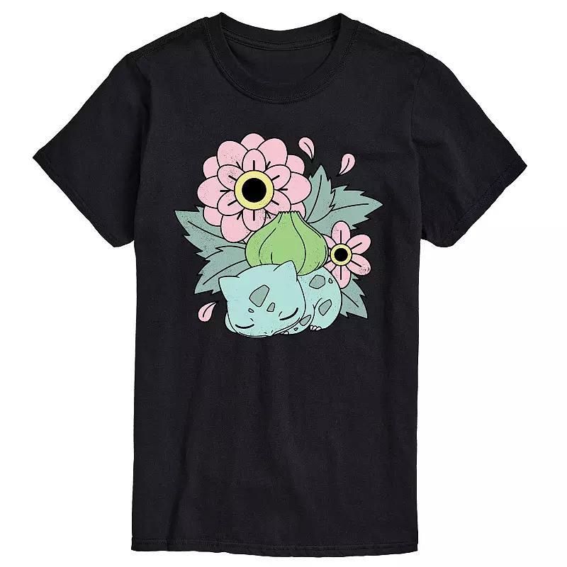 Big & Tall Pokmon Bulba Flowers Graphic Tee, Mens Blue Product Image