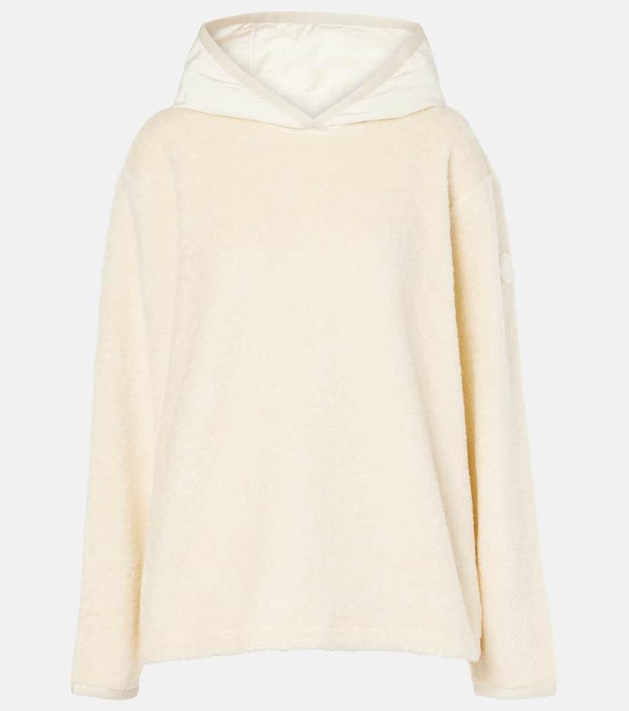 MONCLER Teddy Hoodie In Cream Product Image