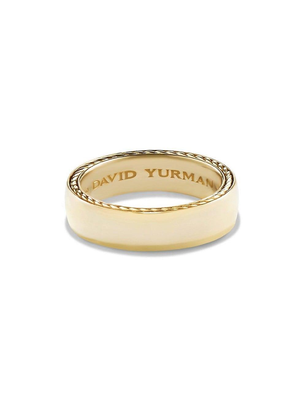 Mens Streamline Band Ring In 18K Yellow Gold, 6mm Product Image