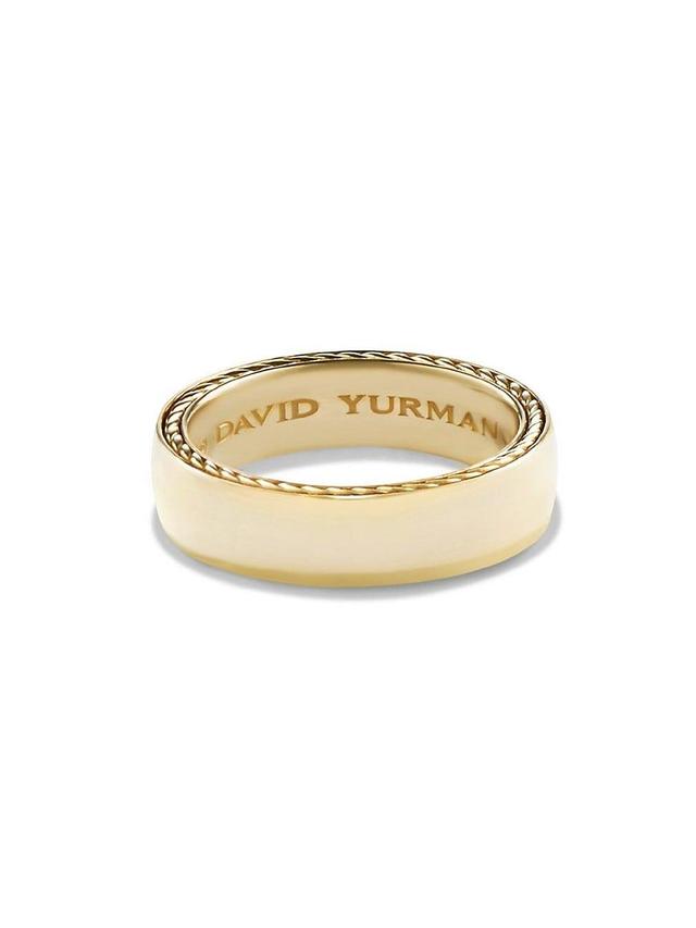 Mens Streamline Band Ring In 18K Yellow Gold, 6mm Product Image