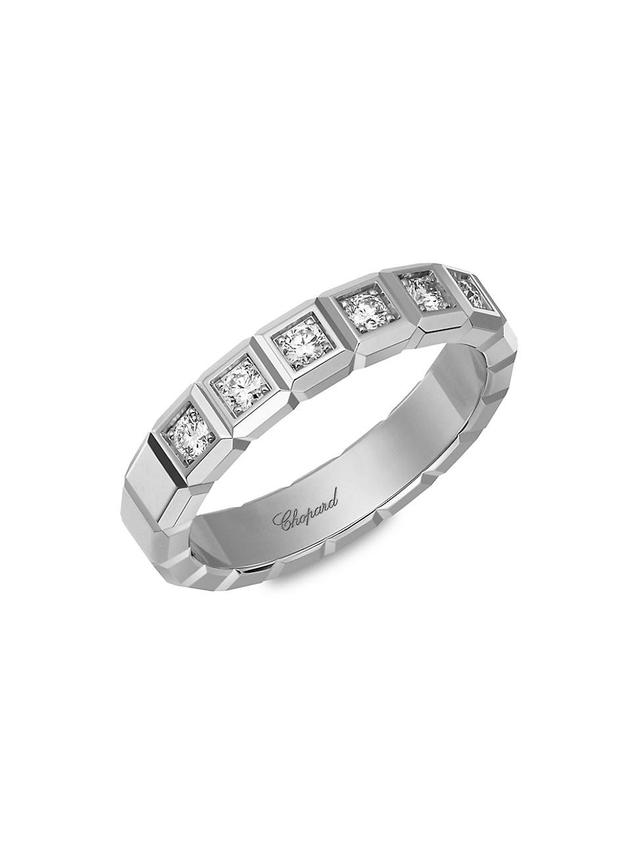 Womens Ice Cube 18K White Gold & Diamond Ring Product Image