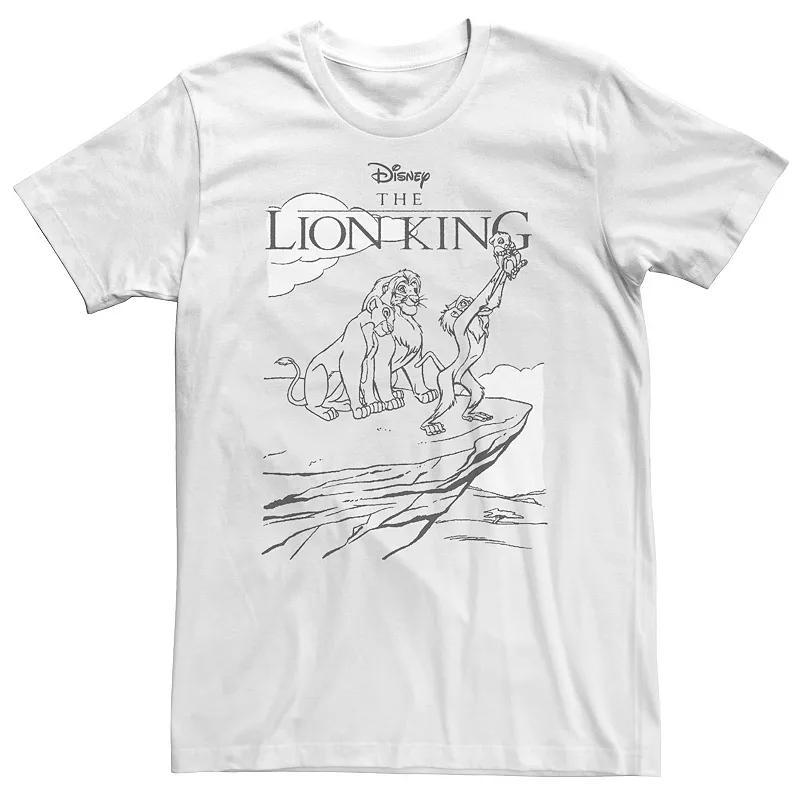 Big & Tall Disney The Lion King Pride Rock Line Art Tee, Mens Athletic Grey Product Image