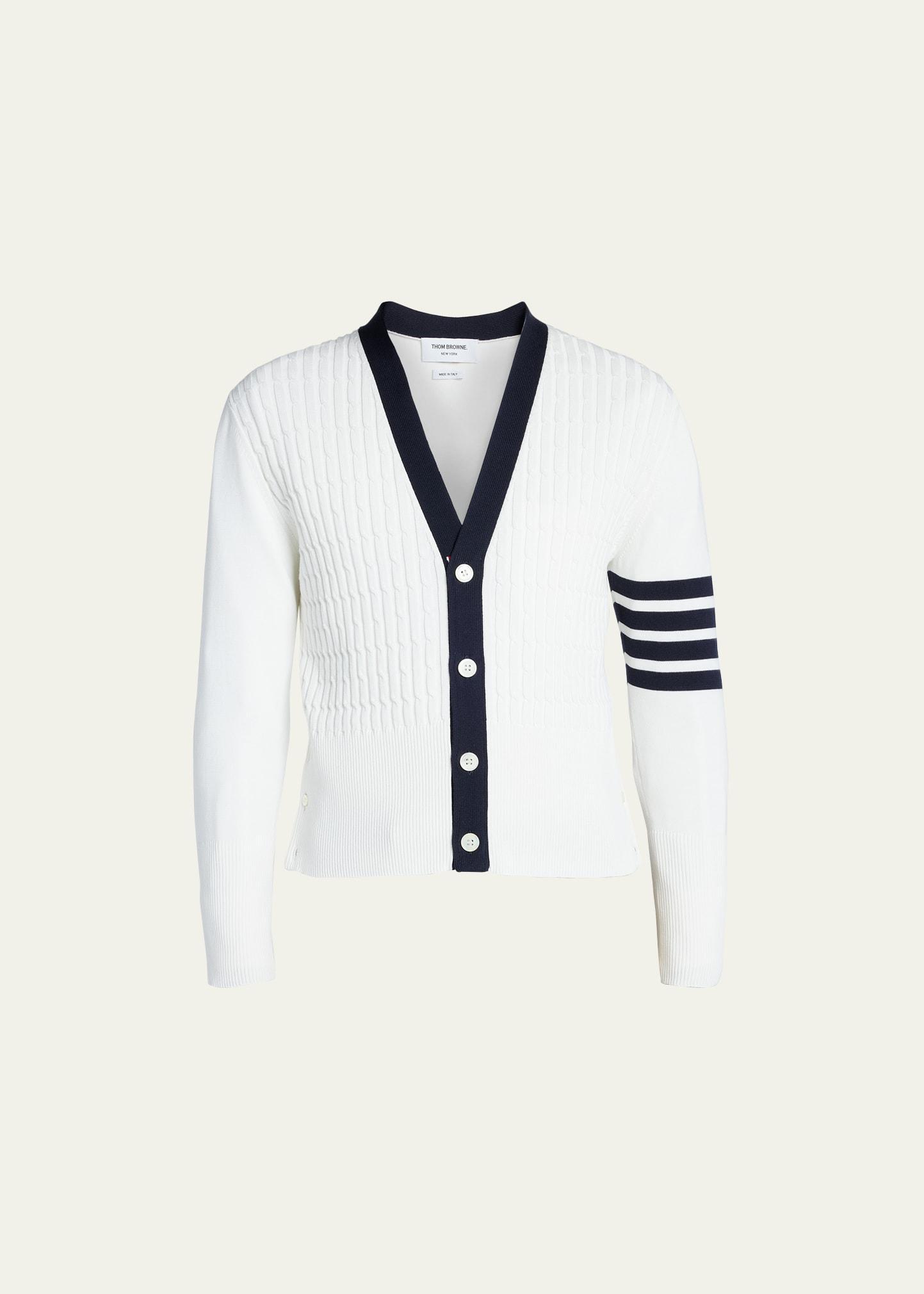 Mens 4-Bar Mini Cable Tennis Cardigan Product Image