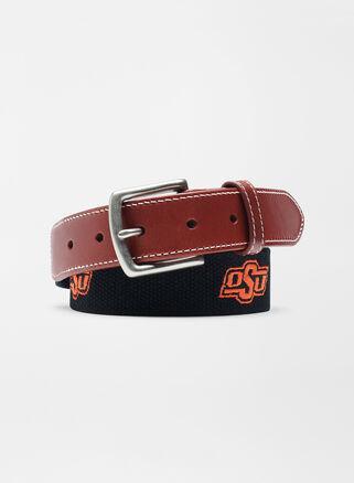 Peter Millar Mens Oklahoma State Belt | Color: Black | Size: 34 | OK St Product Image