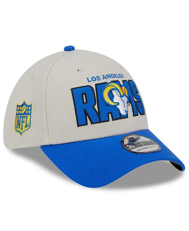 Mens New Era Stone/Royal Los Angeles Rams 2023 NFL Draft 39THIRTY Flex Hat Product Image