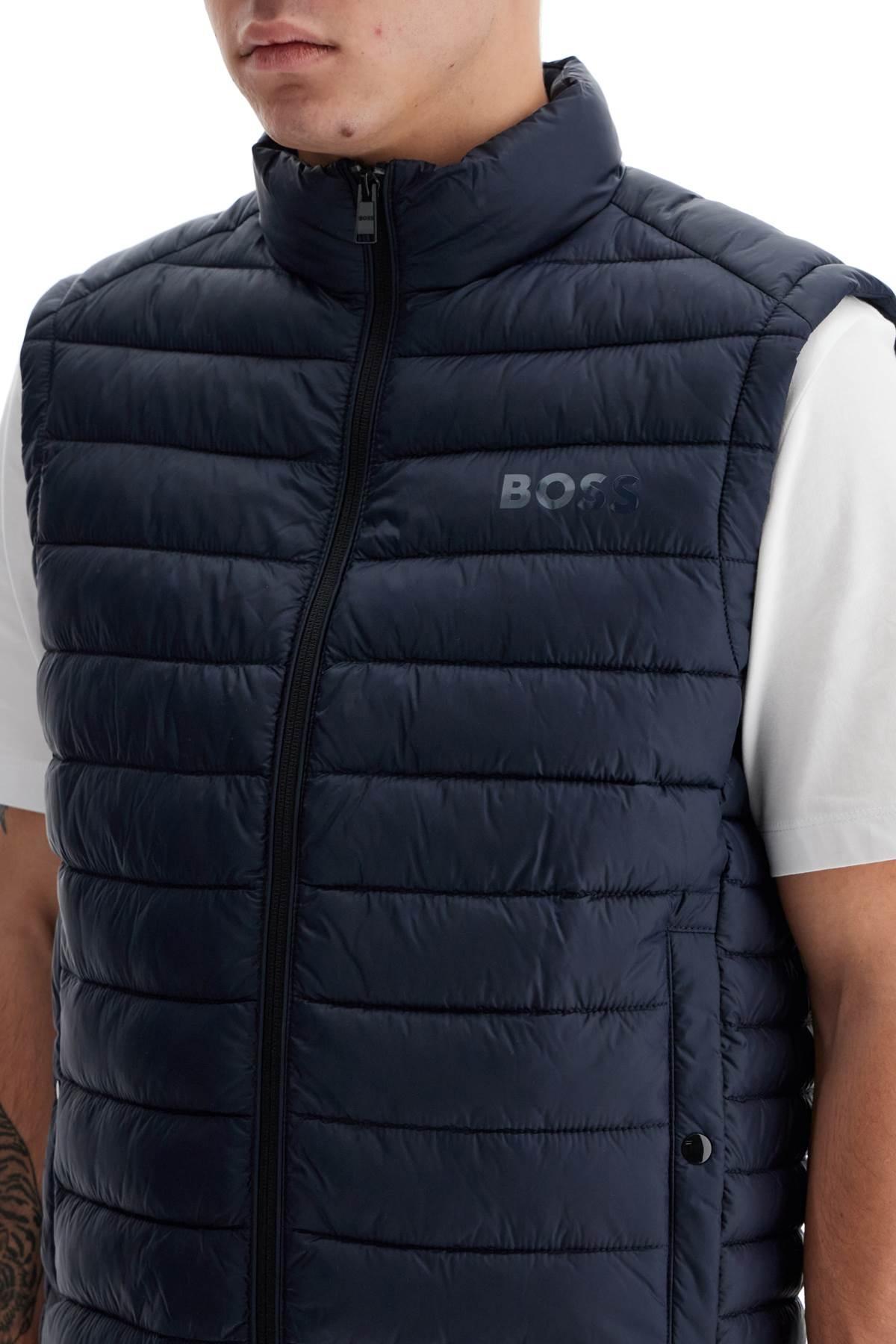 HUGO BOSS Calano Quilted Puffer Vest In Blue Product Image