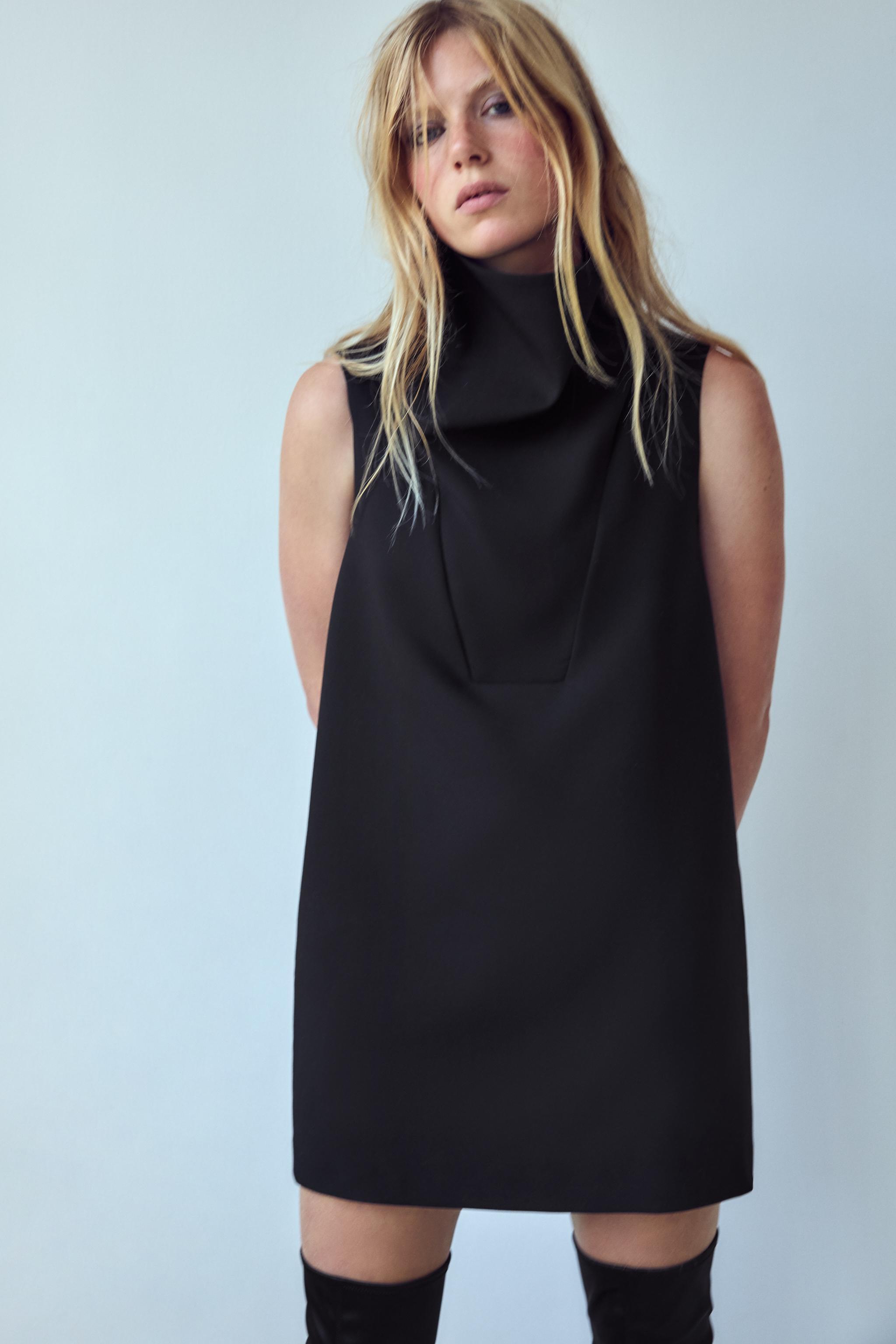 COWL NECK SHORT DRESS Product Image