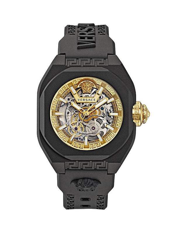 Versace V-Legend Skeleton Recycled Polyurethane Strap Watch, 42mm Product Image