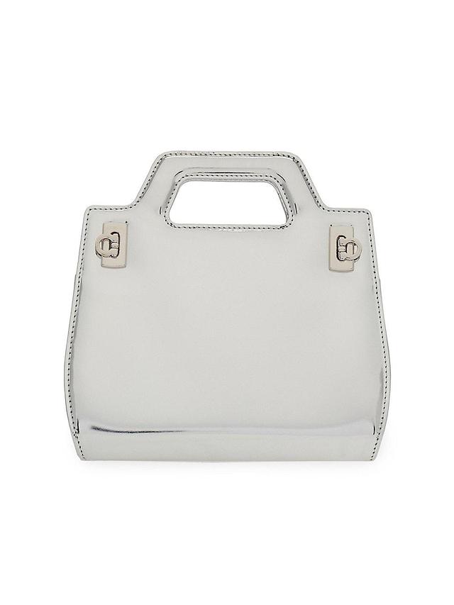 Womens Wanda Mini Metallic Leather Top-Handle Bag Product Image