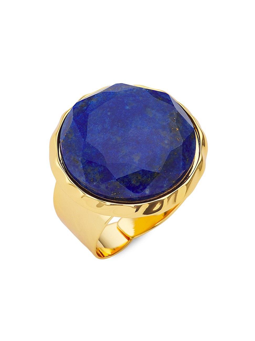 Womens 22K-Gold-Plated & Lapis Lazuli Ring Product Image