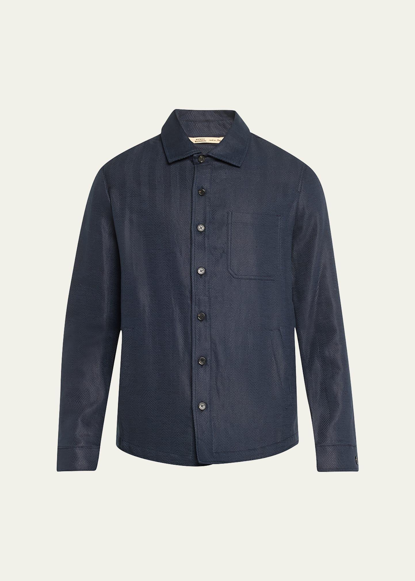 Mens Navy Chevron Overshirt Product Image