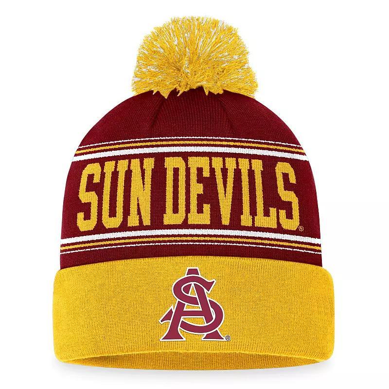 Mens Top of the World Maroon Arizona State Sun Devils Draft Cuffed Knit Hat with Pom Product Image