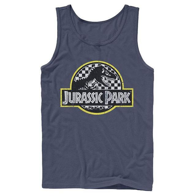 Mens Jurassic Park Checkered Classic Logo Tank Top Product Image