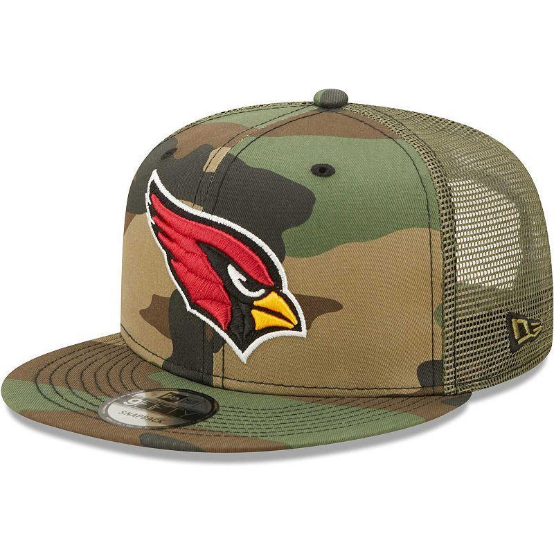 Men's New Era Camo/Olive Arizona Cardinals Trucker 9FIFTY Snapback Hat Product Image