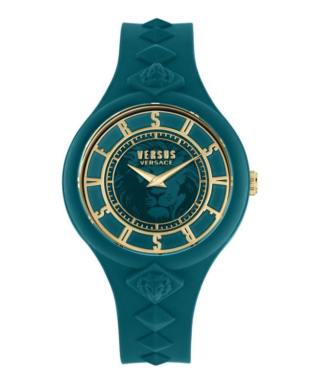 Versus Versace Womens Fire Island Studs Quartz Green Silicone Strap 39mm Product Image