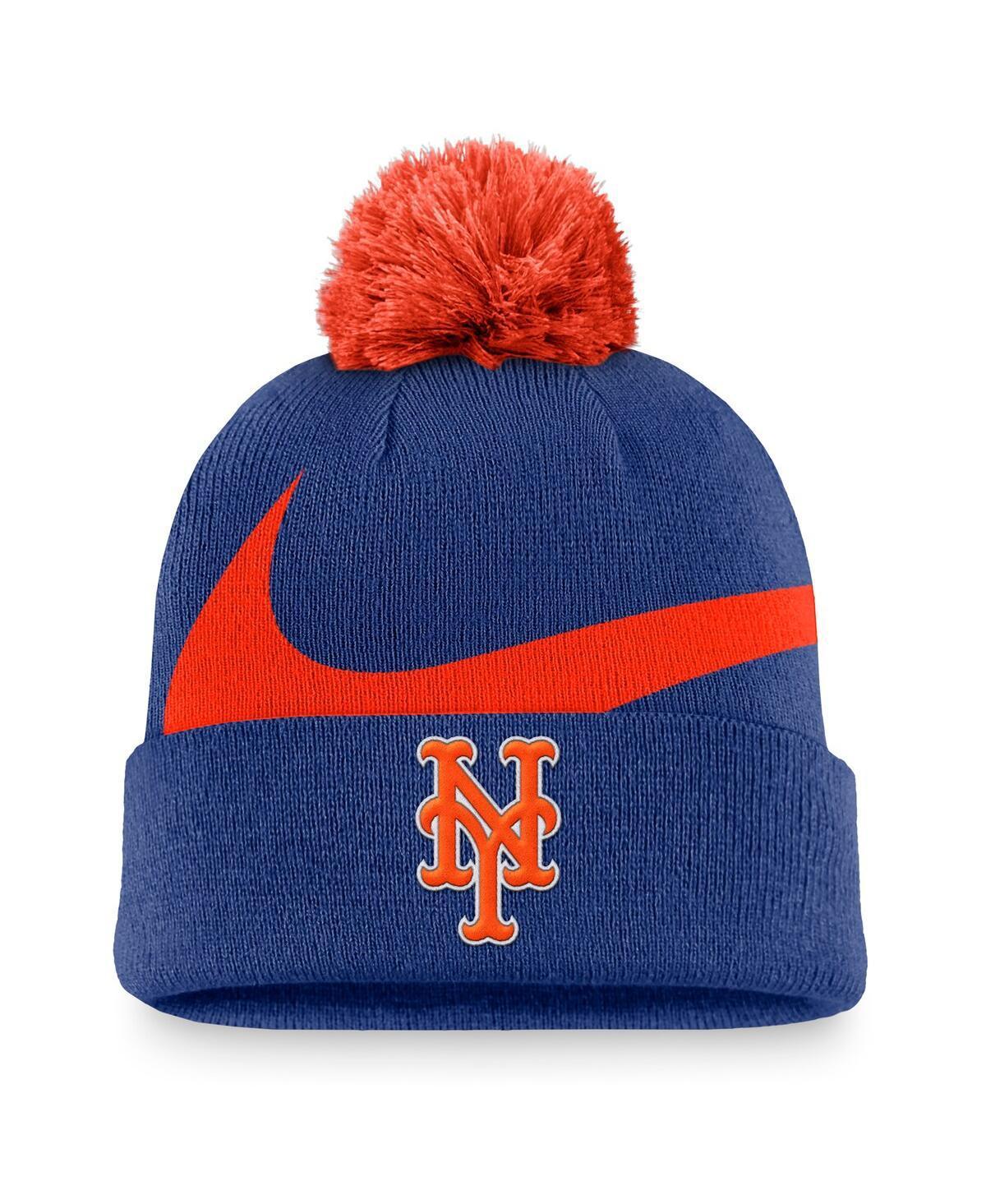 New York Mets Peak Nike Mens MLB Cuffed Pom Beanie Product Image