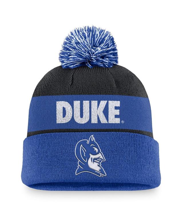 Mens Nike /Royal Duke Blue Devils Primetime Peak Cuffed Knit Hat with Pom Product Image