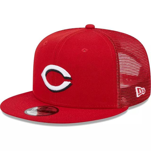 Mens New Era Red Cincinnati Reds Team Color Trucker 9FIFTY Snapback Hat Product Image