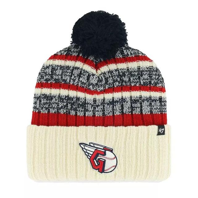 Mens 47 Natural Cleveland Guardians Tavern Cuffed Knit Hat with Pom Product Image