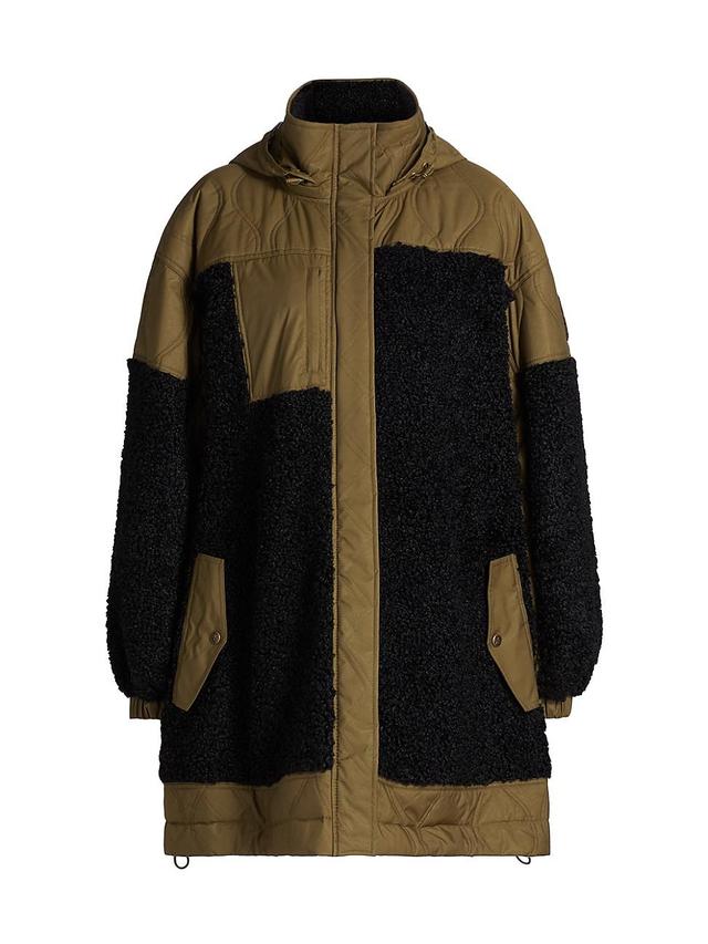 Womens Teddy Fleece & Quilted Satin Twill Hayes Coat Product Image