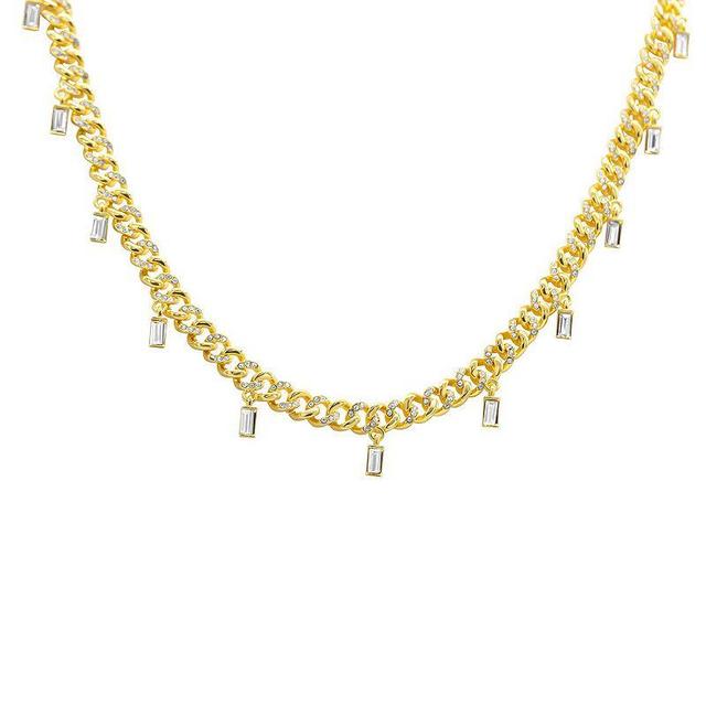 Adornia 14k Gold Plated Cubic Zirconia Collar Necklace, Womens, Gold Tone Product Image