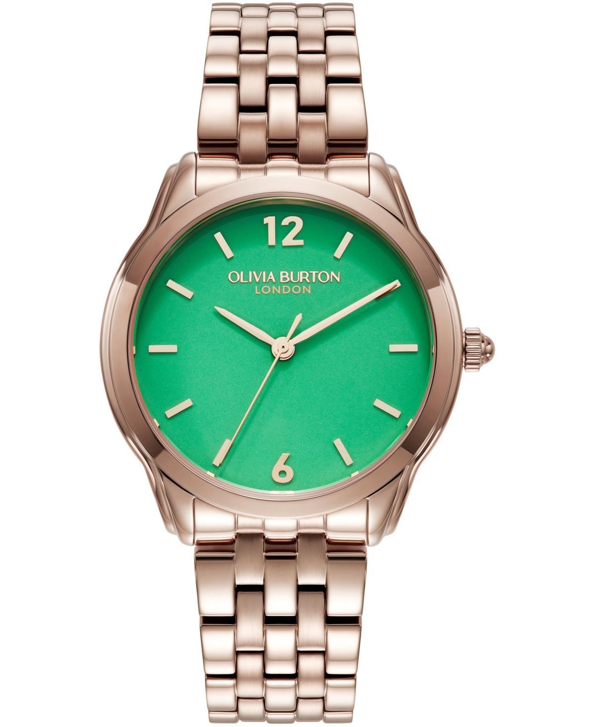 Olivia Burton Womens Starlight Rose Gold-Tone Stainless Steel Watch 36mm - Green Product Image