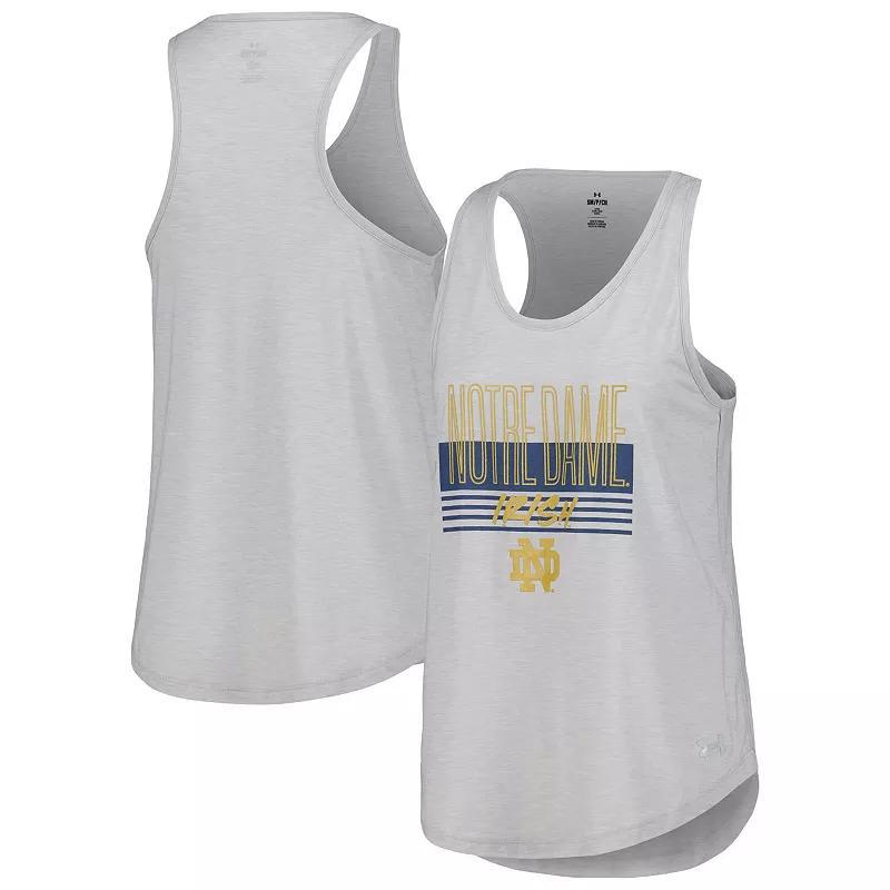 Womens Under Armour Heather Gray Notre Dame Fighting Irish Breezy Racerback Tri-Blend Tank Top Product Image