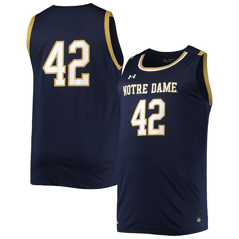 Mens Under Armour #42 Notre Dame Fighting Irish Replica Basketball Jersey Blue Product Image