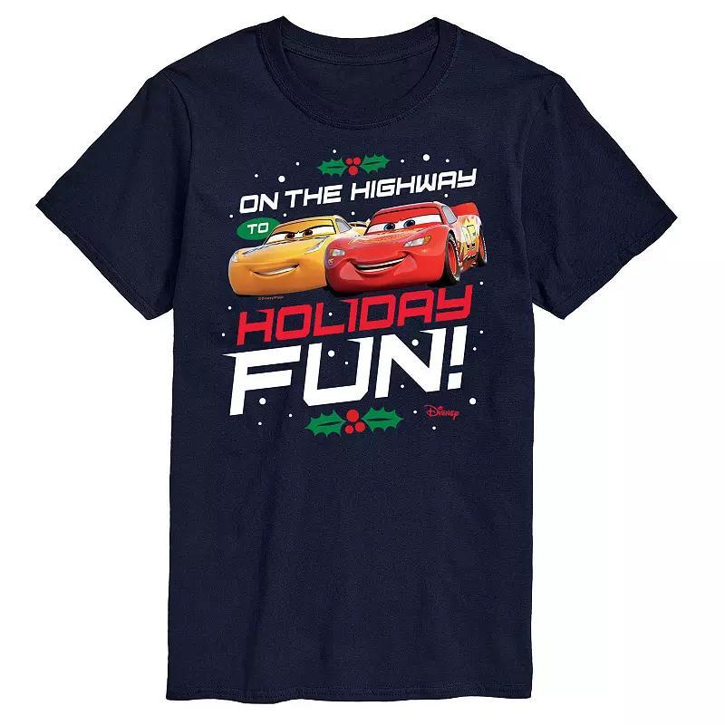 Disneys Cars Mens Highway To Holiday Fun Graphic Tee Product Image