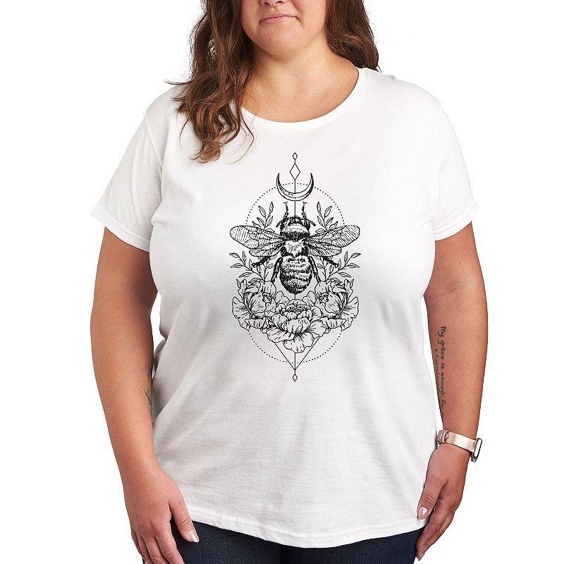 Plus Astrological Floral Bee Graphic Tee, Womens Product Image