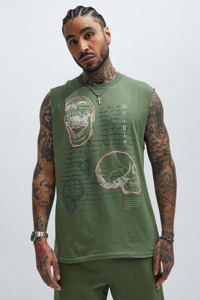 Saints Theory Sleeveless Tee - Olive Product Image