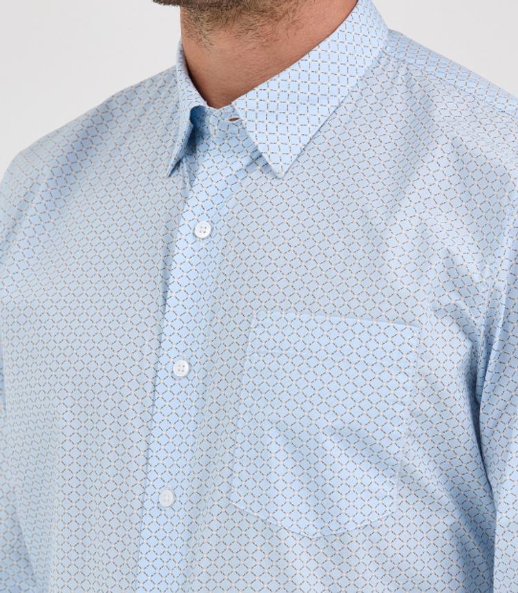 Wrangler® Cody Johnson™ Men's L/S Light Blue Print Button Shirt Product Image