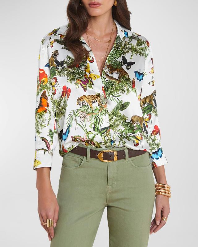 Dani Jungle Printed Silk Blouse Product Image