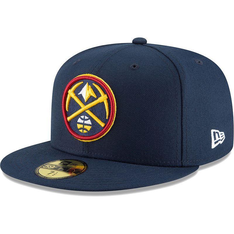 Mens New Era Navy Denver Nuggets Team 59FIFTY Fitted Hat Nug Blue Product Image