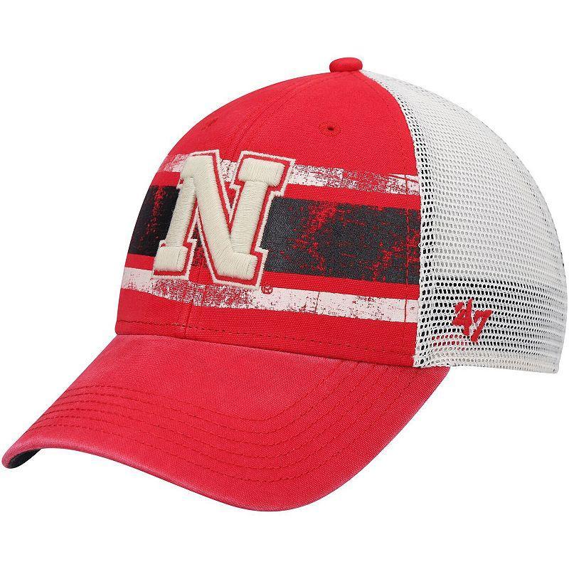 Mens 47 Scarlet/White Nebraska Huskers Interlude MVP Trucker Snapback Hat Product Image