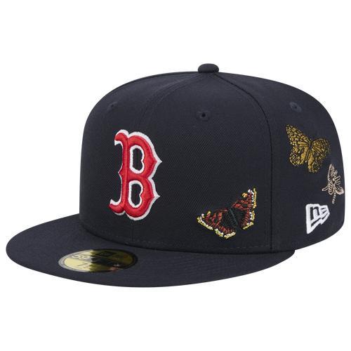 New Era Womens Red Sox 59Fifty Felt Fitted Cap - Navy/Navy Product Image