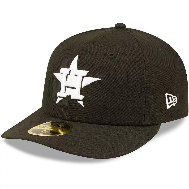 Mens New Era Houston Astros Black, White Low Profile 59FIFTY Fitted Hat Product Image