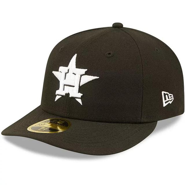 Mens New Era Houston Astros Black, White Low Profile 59FIFTY Fitted Hat Product Image